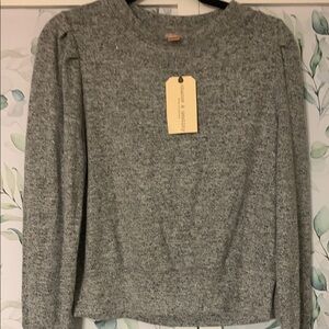 Chance and Destiny grey with silver thread sweater  super soft  NEW
